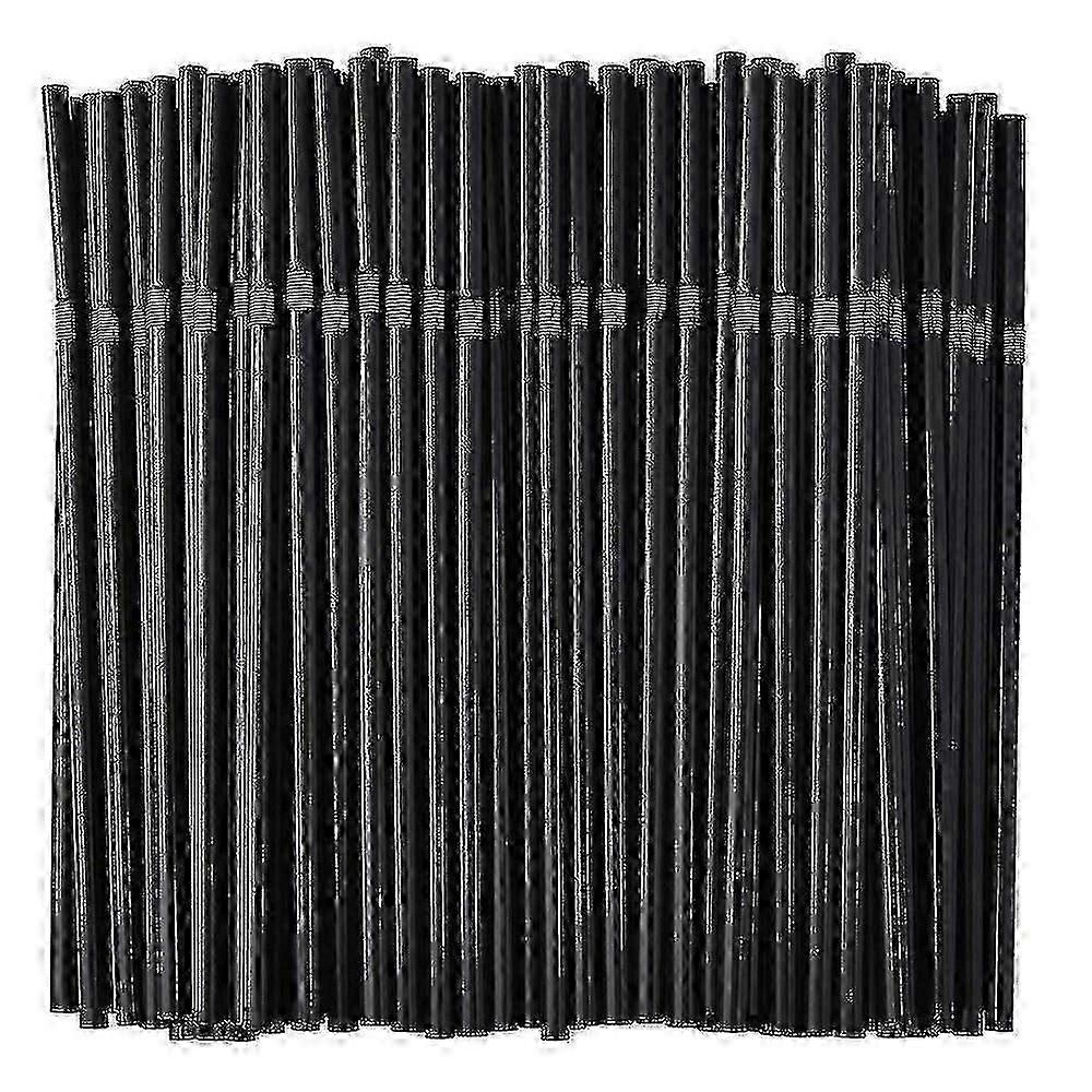 156 200pcs Bendy Plastic Disposable Black Drinking Straws