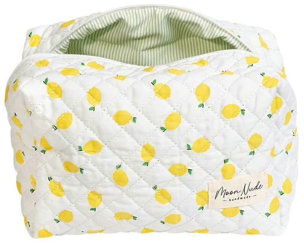 Moon Nude Lemonade Large Makeup Bag - White/Yellow