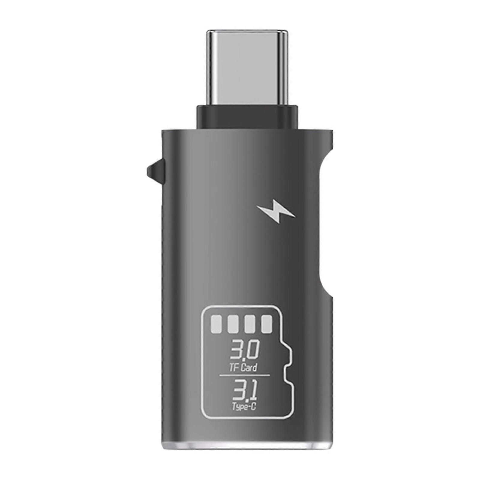 Type C USB3.0 OTG Adapter With TF Card Reader For Fast Data Transfer Between Phone And Computer  Black