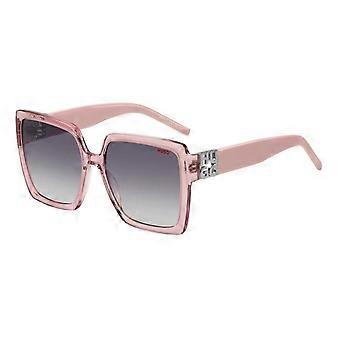 HUGO HG 1285/S 35J/9O Full Rim Transparent Pink Women Square Sunglasses UV2 Original