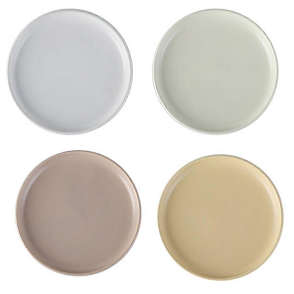 4-Piece 10-Inch Nordic Style Basic Glazed Ceramic Dinner Set, Microwave & Dishwasher Safe