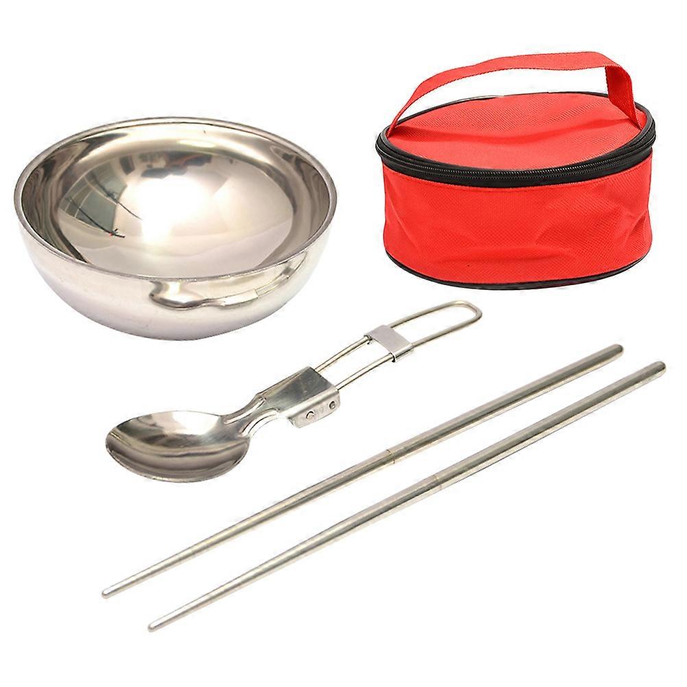 Portable Utensil Set Set For Hiking Silver 1Set Stackable RustResistant