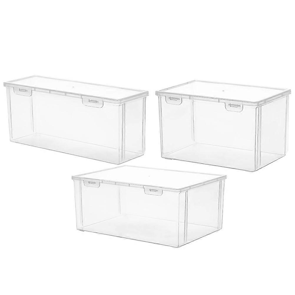 Airtight Bread Box Transparent Bread Holder Case for Storage 3Pcs