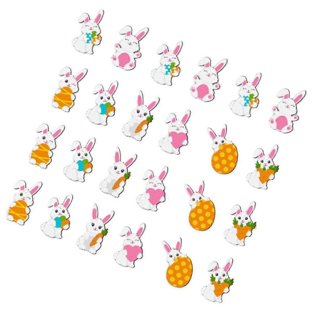 24pcs Easter Rabbit Sign Easter Wooden Hanging Sign Tree Hanging Easter Sign Easter Plaque