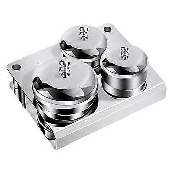 3pcs Nail Art Tools Set Nail Acrylic Liquid and Powder Container Stainless Steel Jars with Lid Manicure Supplies (Silver)