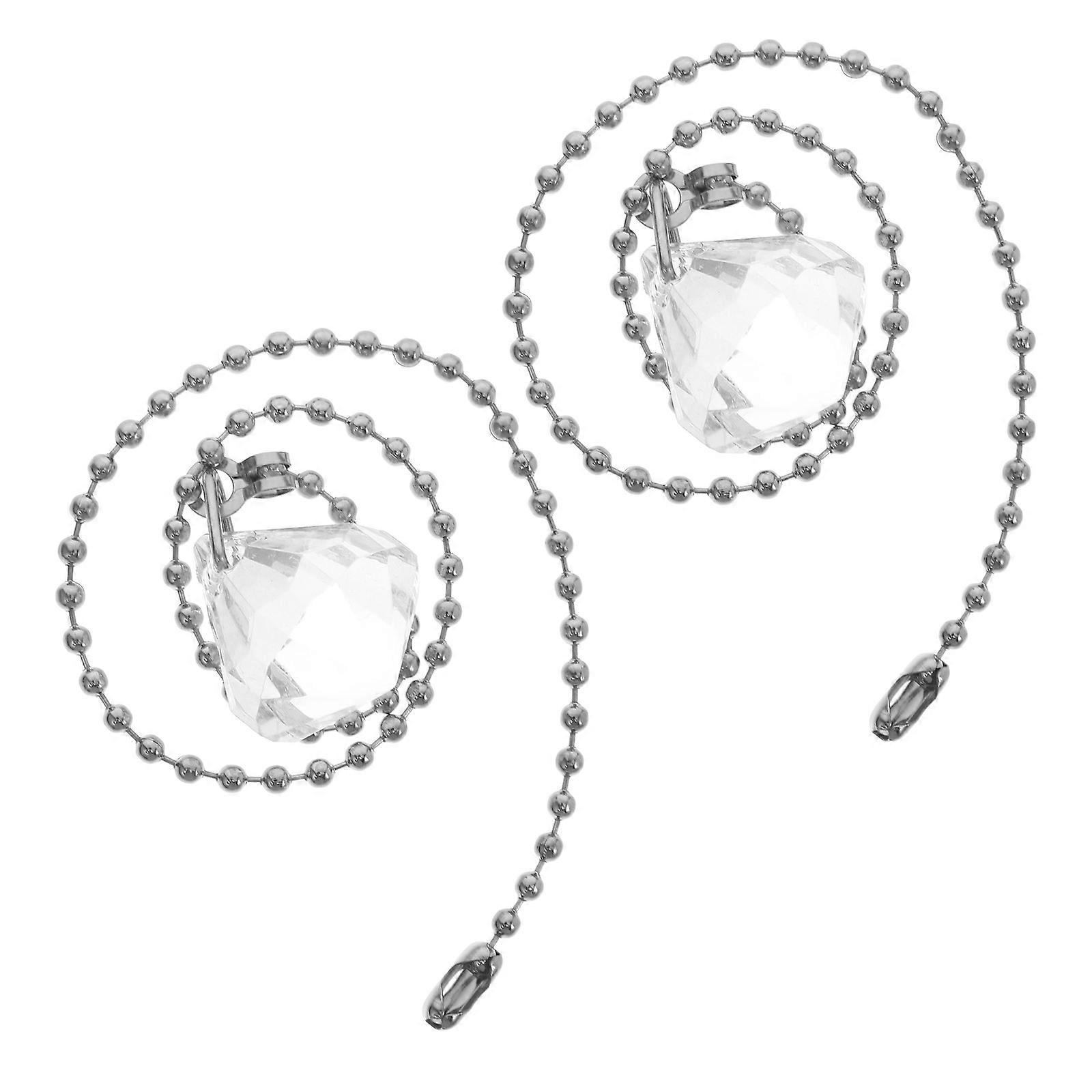 Waterproof Crystal Pull Chain Light Pull Rope for Ceiling Fan 2Pcs