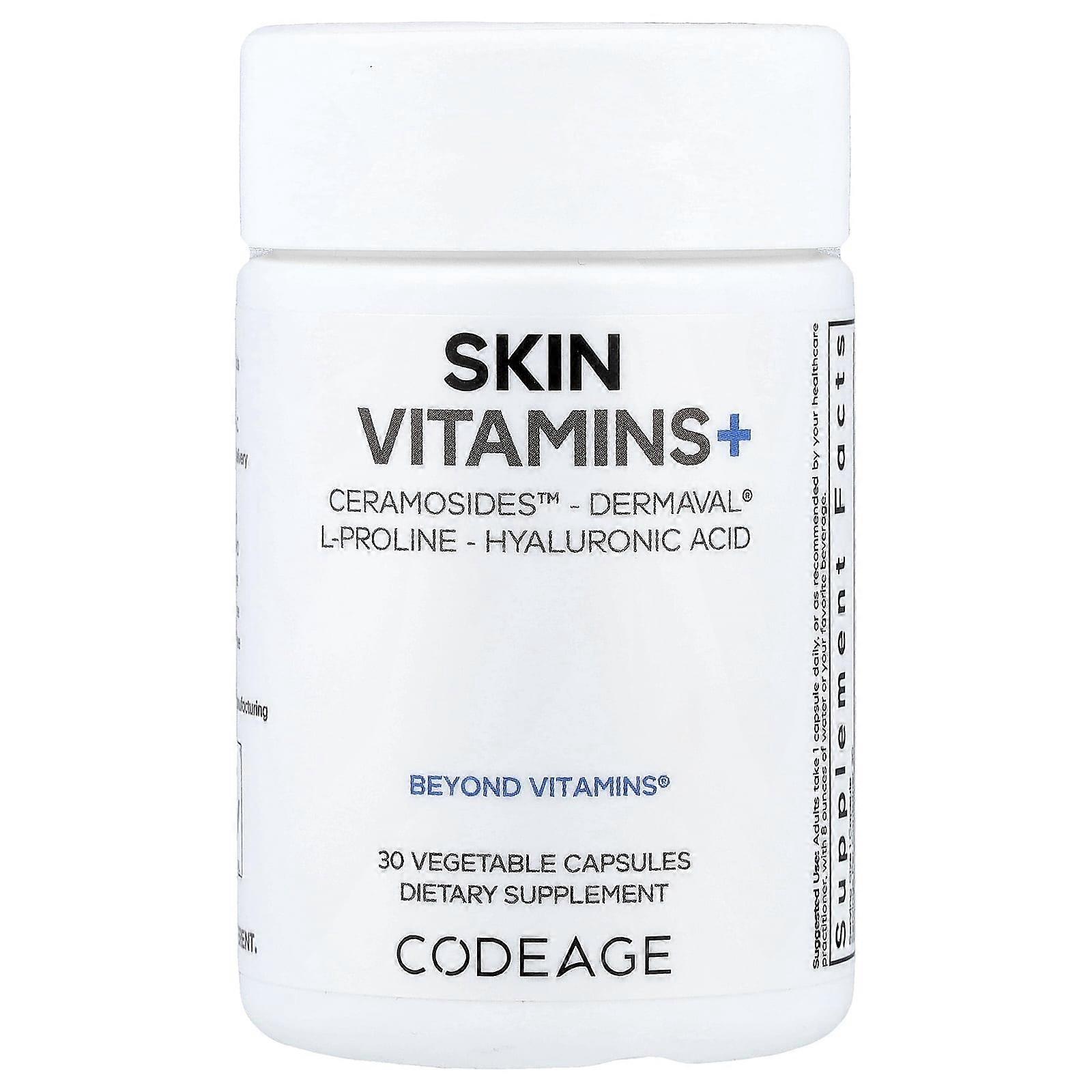 Codeage, Skin Vitamins+, 30 Vegetable Capsules