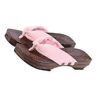 1Pair of Creative Clog Sandal Stylish Wooden Clog Slippers Japanese Style Shoes