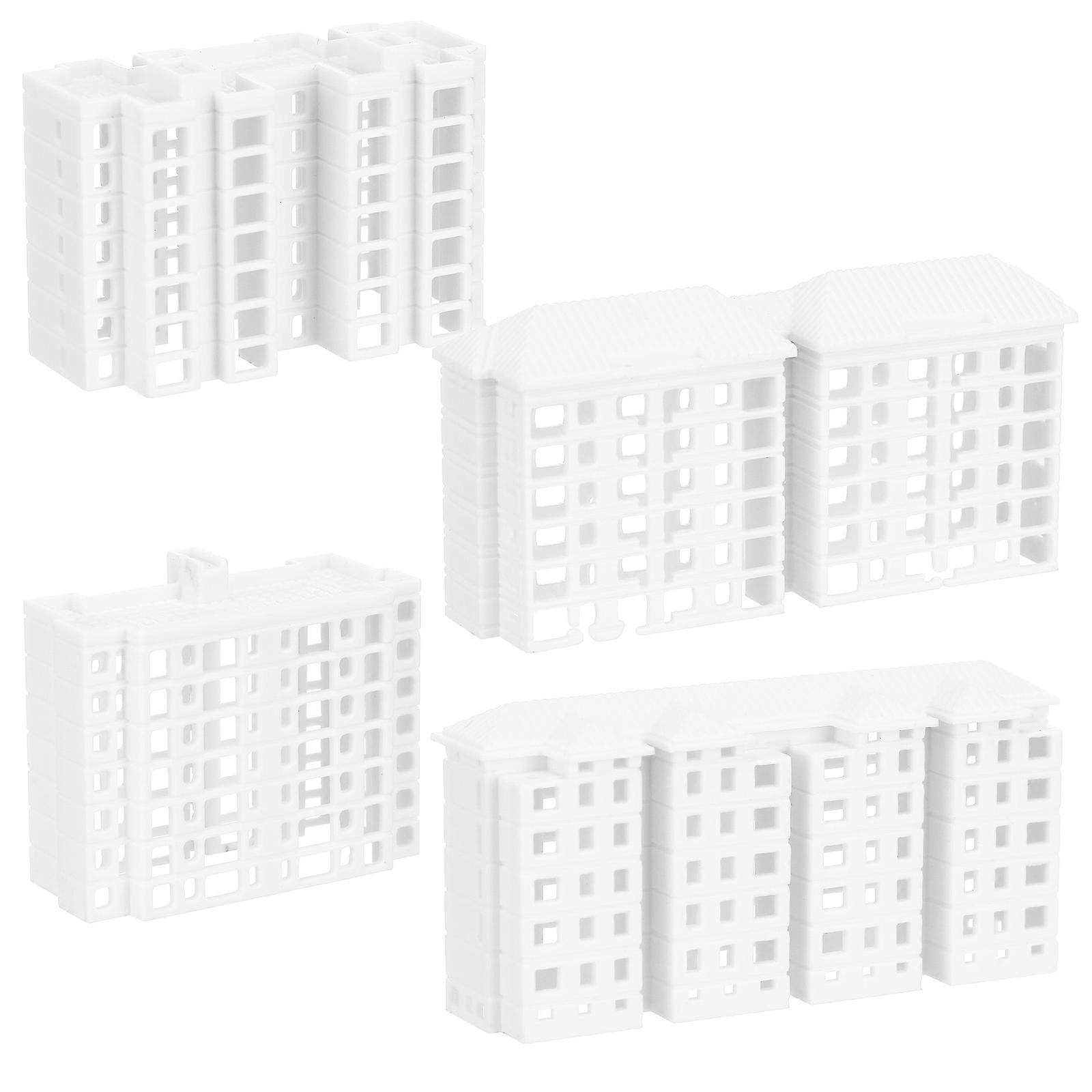 4pcs miniatura apartamento edifício modelo micropaisagem layout prop plástico pequeno edifício