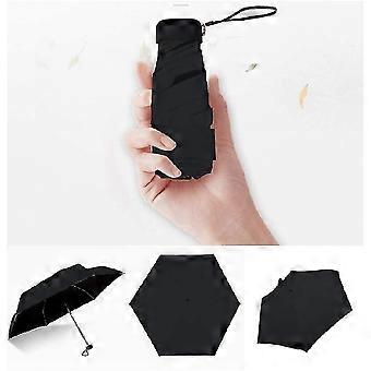 Small Mini Portable 5-folding Slim Pocket Flat Umbrella, Travel Mini Umbrella