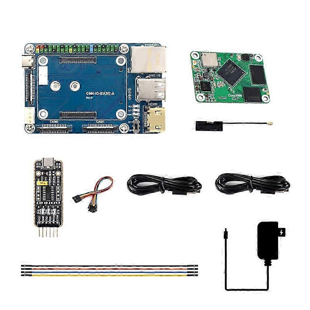 Core3566 Module Kit with Rockchip RK3566 Quad 64Bit Core Processor AI Core Board compatible with Raspberry Pi CM4 2G US Plug