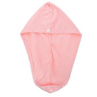 Dry Hair Hat Hair Dry Wrap for Shower Use Pink Microfiber Turban
