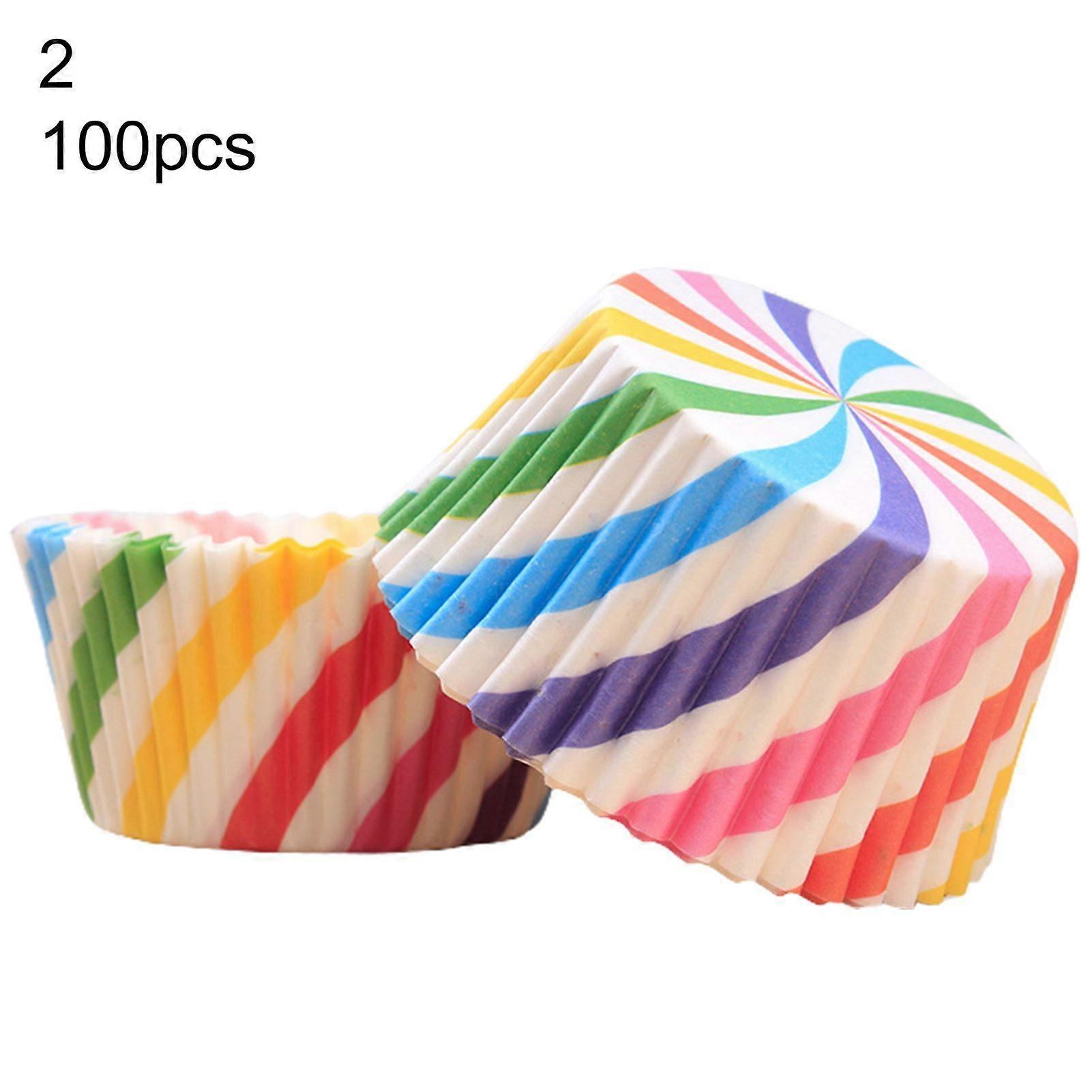 100Pcs DIY Cartoon Pattern Muffin Cup Paper Decorating Wrap Cupcake Liner Bakeware Tools
