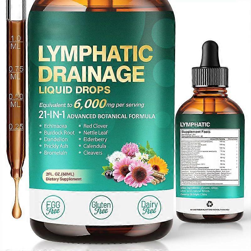 Lymfedrenasjedråper 60 ml, 21-i-1 avansert botanisk formel