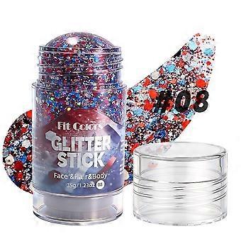 1/2/3 Stück rot-weiß-blaue Glitzerstifte im patriotischen Stil für Gesicht, Haare und Körper, wasserfest, für Festival-Glitzer-Make-up, Outfits und Accessoires zum 4. Juli für Damen