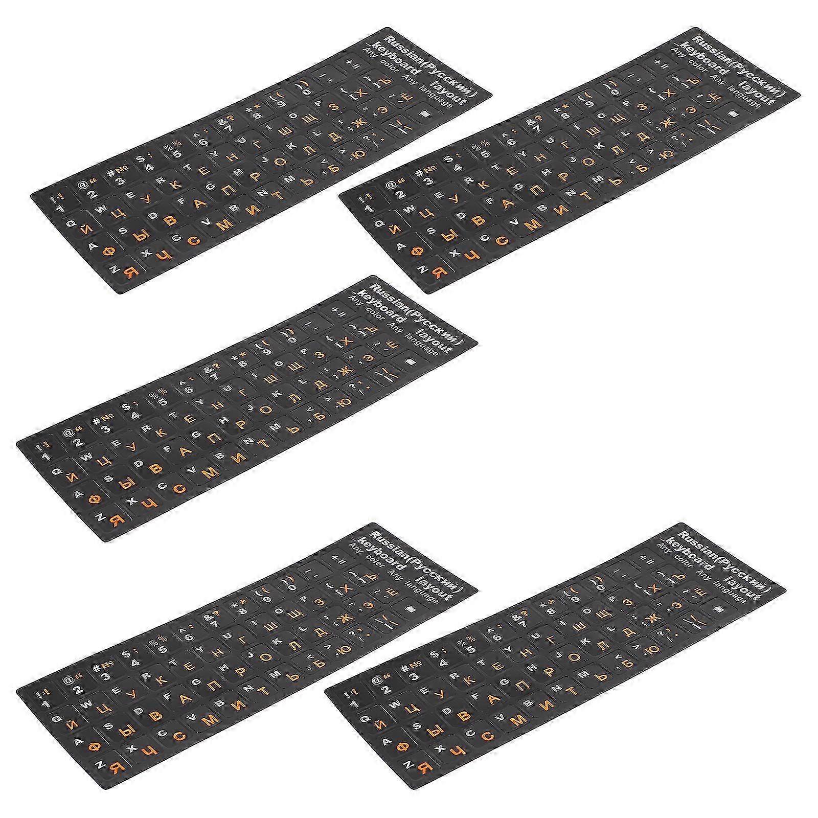 5 Sheets Keyboard Sticker Russian Keyboard Label Decoration Computer Accessory