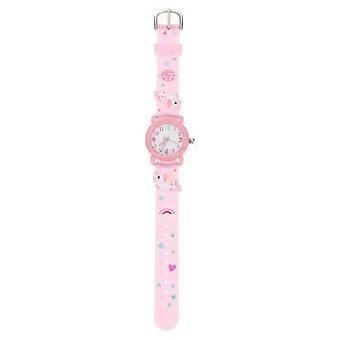 Student Watch Pink Unicorn Quartz Watch for Kids 2Pcs Comfortable Wristwatch
