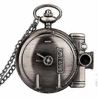 Vintage Steam Train Locomotive Quartz Pocket Watch Antique Bronze Alloy 4.6cm