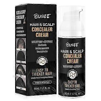 Hår- og hovedbunds concealercreme, hårconcealer til mænd og kvinder, fyldigere creme med dækning af rødderne, skjuler øjeblikkeligt udtyndede områder med lethed