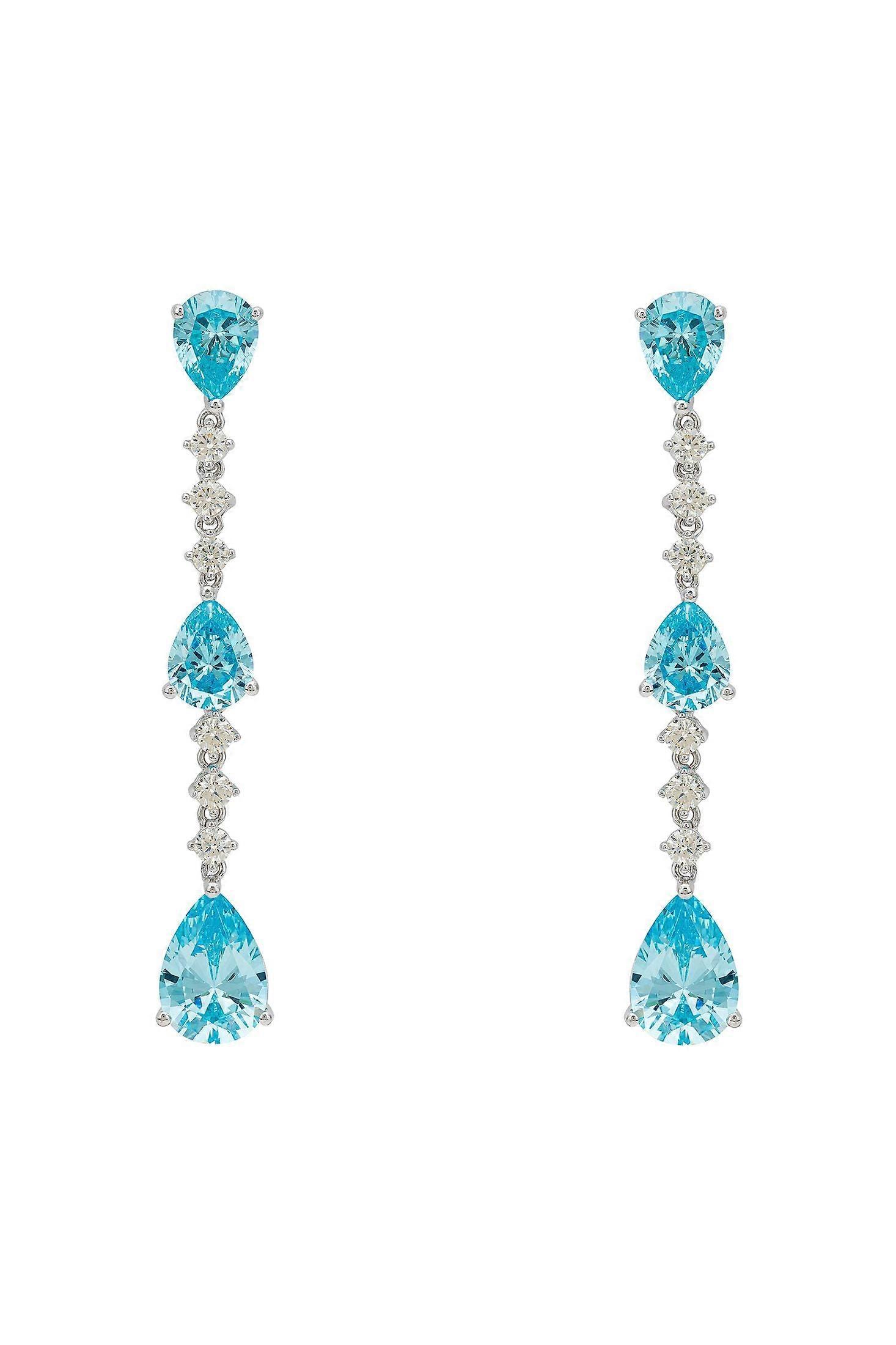Elizabeth Drop Earrings by Latelita Blue Topaz Sterling Silver 925
