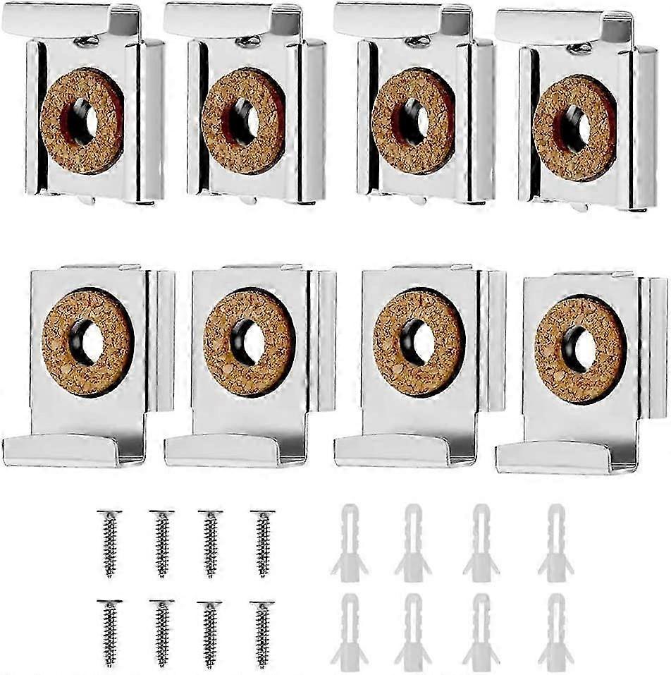 Wall Mounted Mirror Bracket,Wall Mounted Adjustable Mirror Clip Mounted Mirror Clamp,8pcs