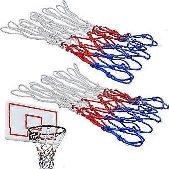 Pack of 2 Heavy Duty Basketball Net, Tri-Colored Replacement, Accessories(12 Loops)