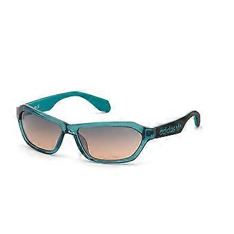 Okulary przeciwsłoneczne Adidas Originals OR0021 87W Full Rim Shiny Turquoise Unisex Rectangle UV2 Original