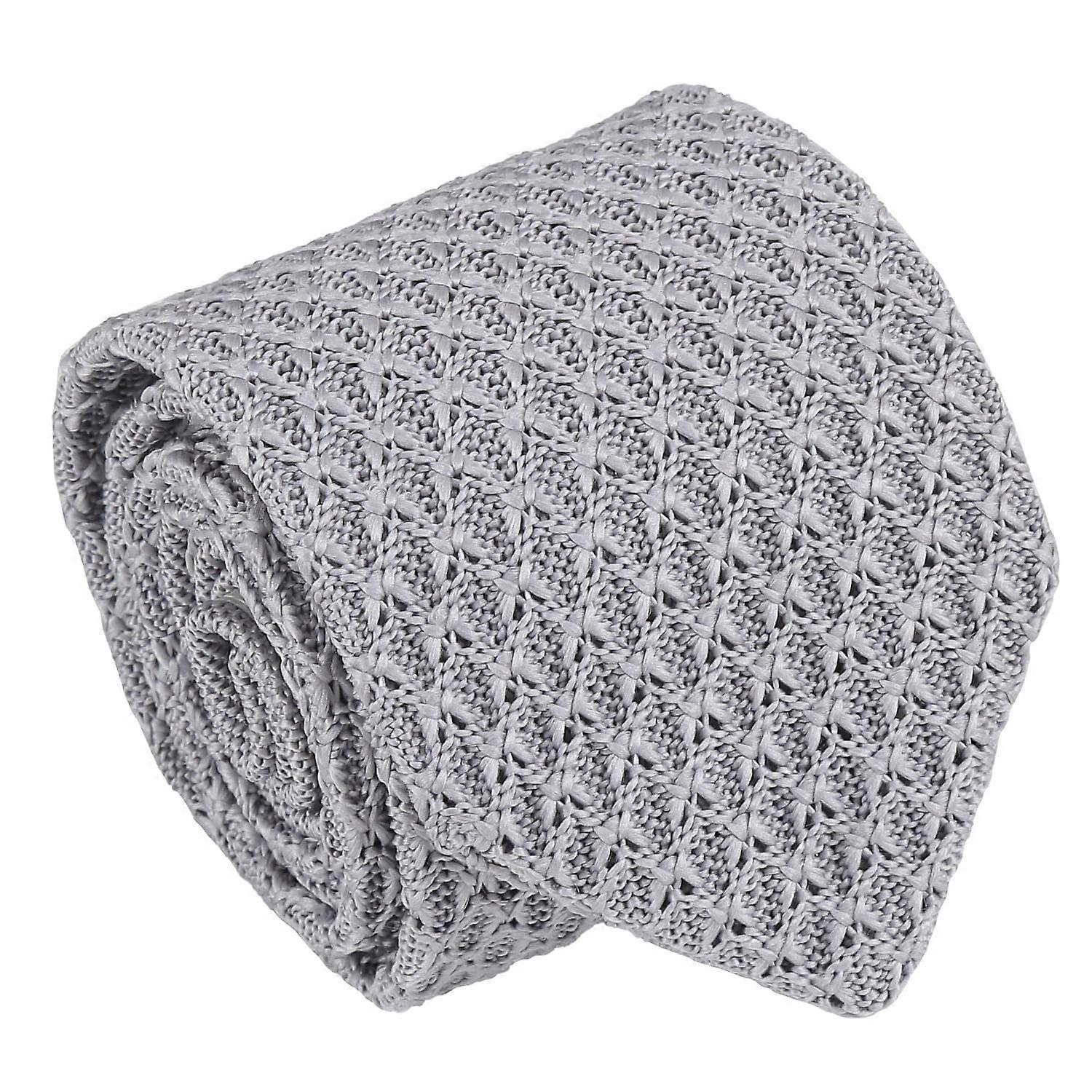 Grey Knitted Trellis Tie