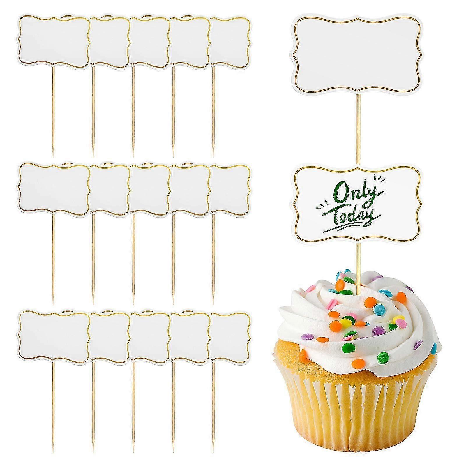 Cake Picks Food Flags Writable Buffet Labels for White 100Pcs