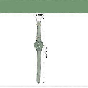 Reloj vintage impermeable con correa ajustable para niña, de aleación verde y cristal.