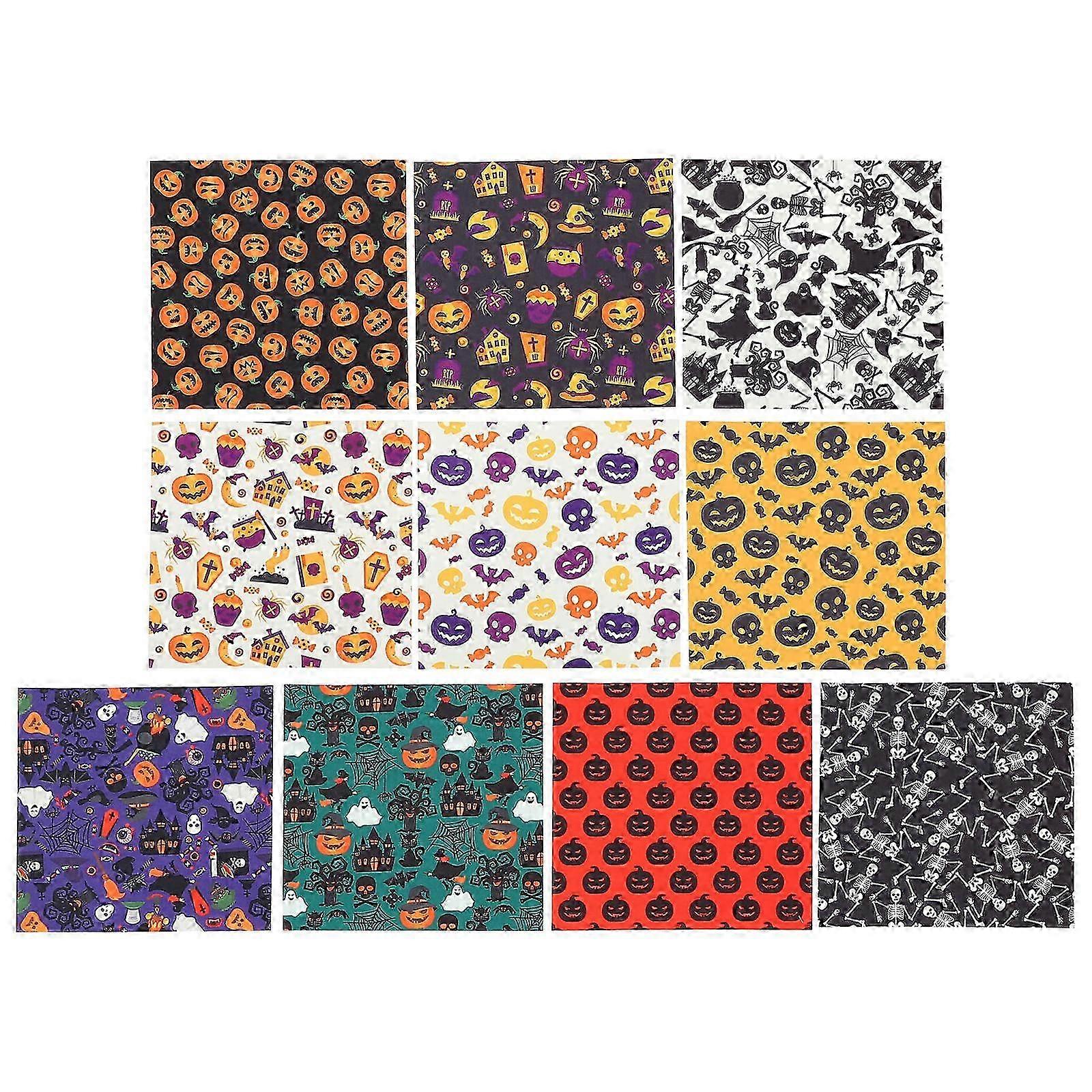 Halloween Theme DIY Sewing Fabric 40Pcs Multi Quilting Cloths for Patchwork