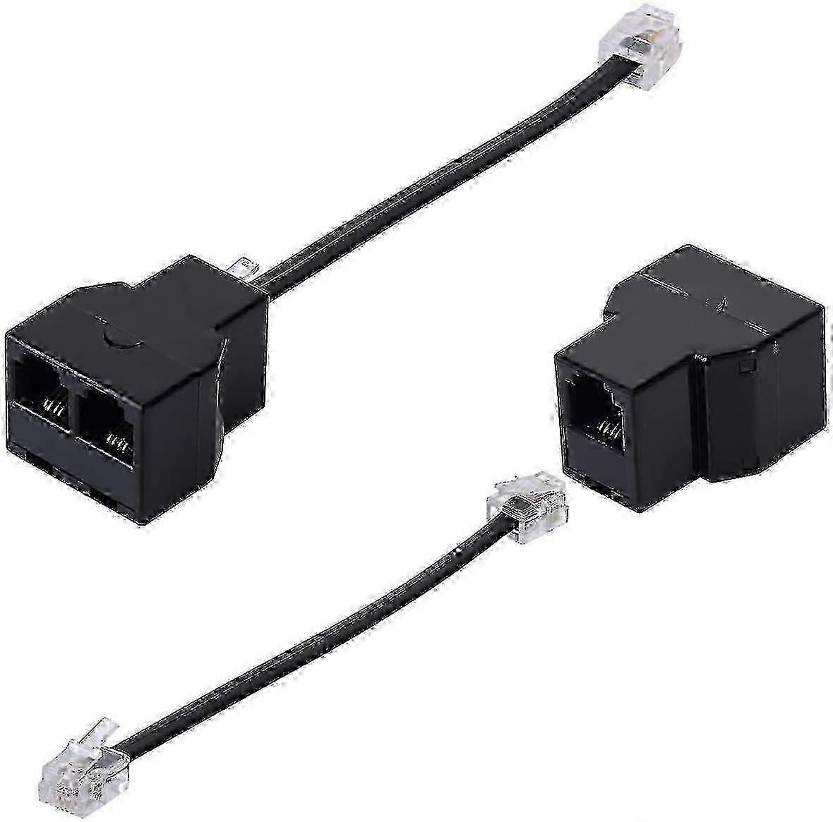 RJ11 Telephone Splitter 2-Pack