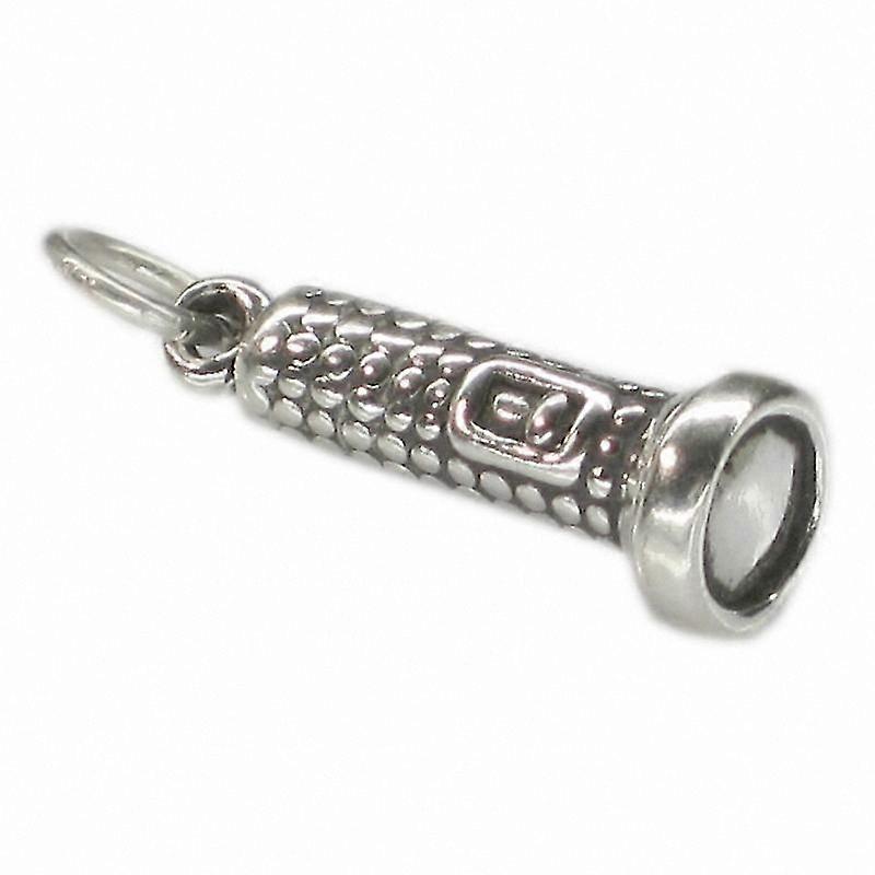 Sterling Silver .925 Charm with Flashlight Design