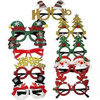 9Pcs Christmas Party Glasses Props for Boys and Girls, Plastic Xmas Eyewear