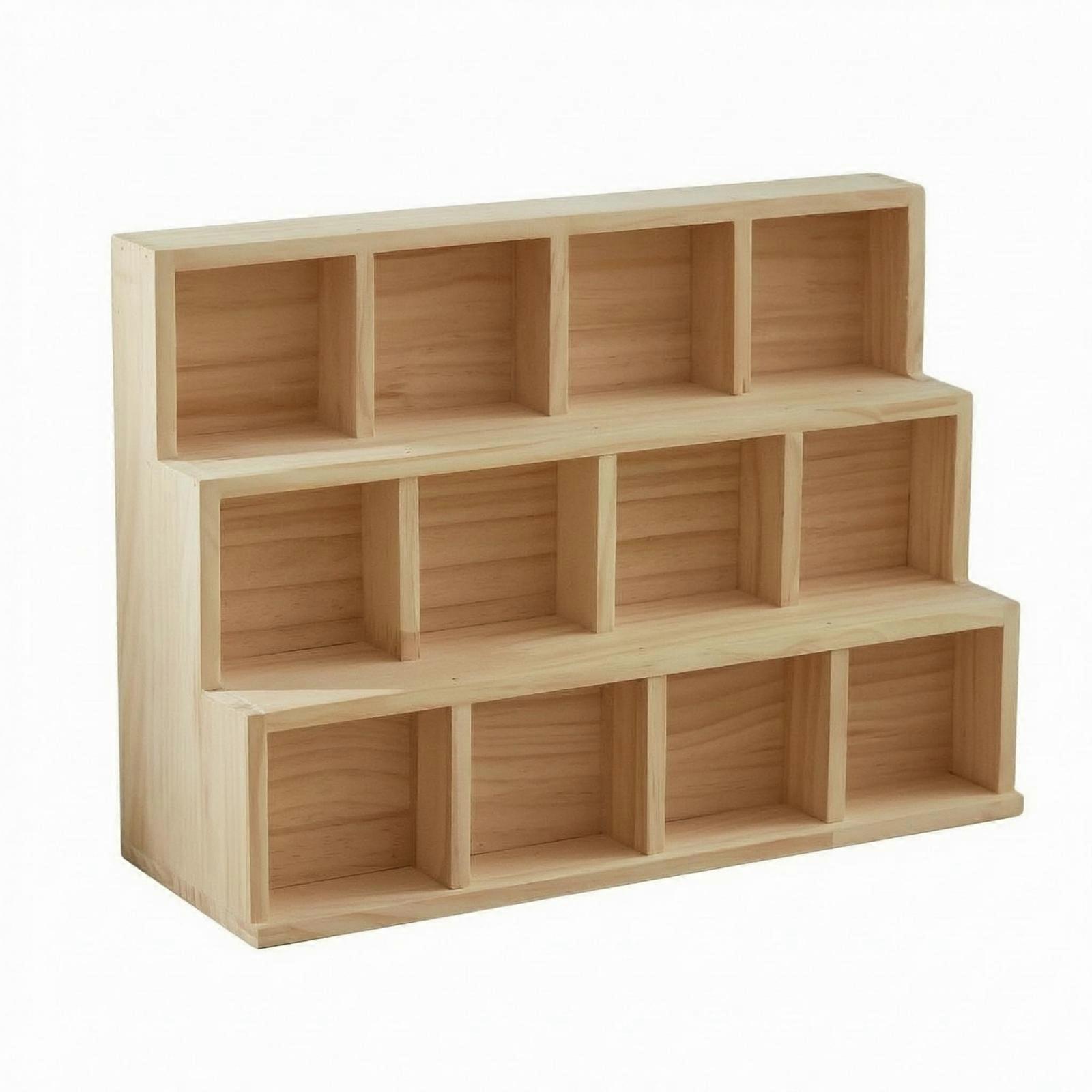 Trapezoidal Desk Cubby Stepped Design 12-Compartment Organizer accessibleFront