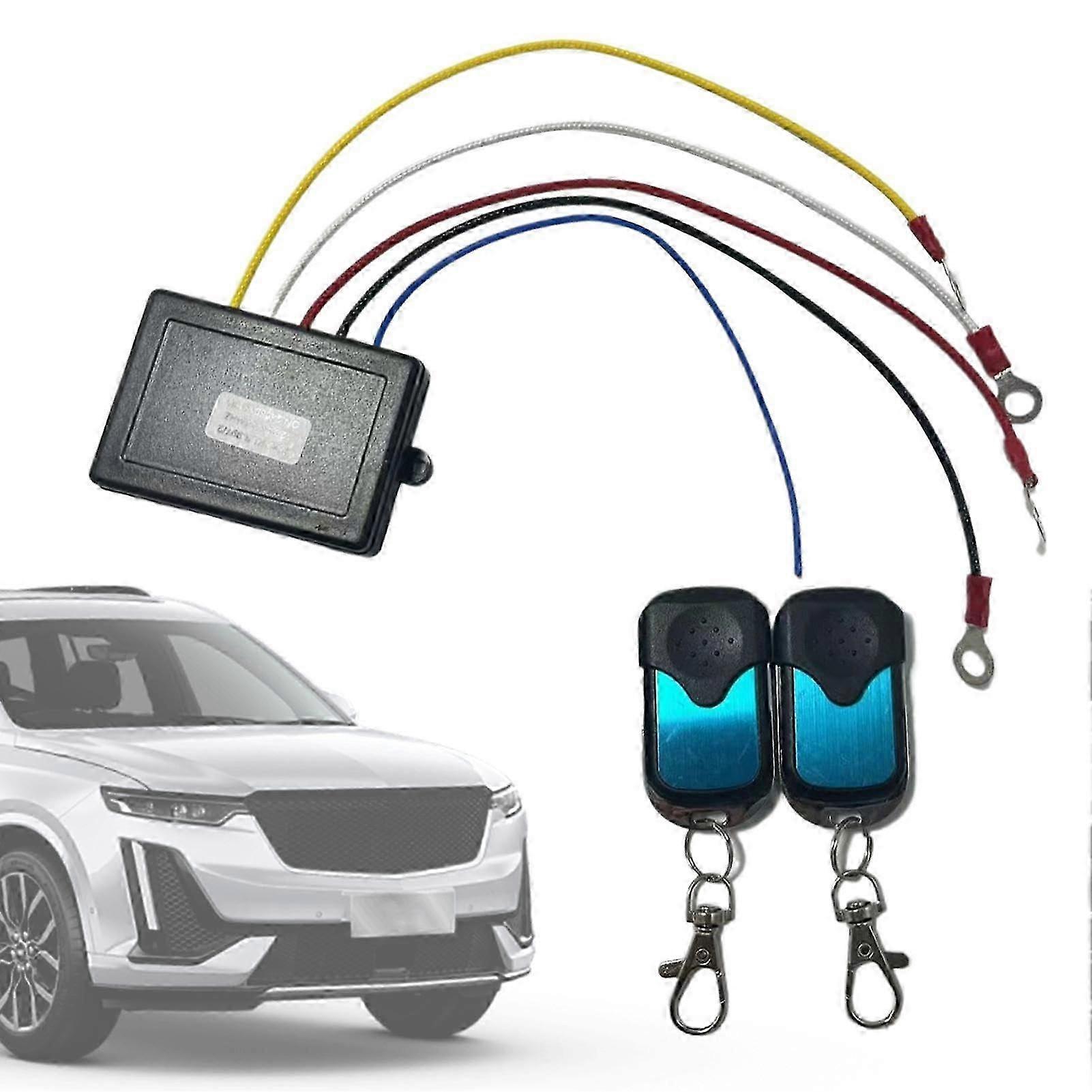 Winch Wireless Remote Control 12V 24V, 98ft Range, Two Transmitters, Easy Install Compact Vehicle Winch Controller