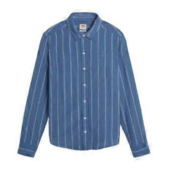 Levis Womens/Ladies Striped Collared Regular Long-Sleeved Shirt