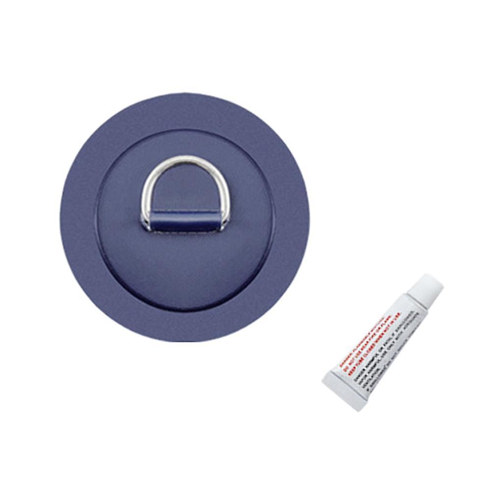 Edelstahl D-Ring Pad/Patch passend für PVC Schlauchboote Blau