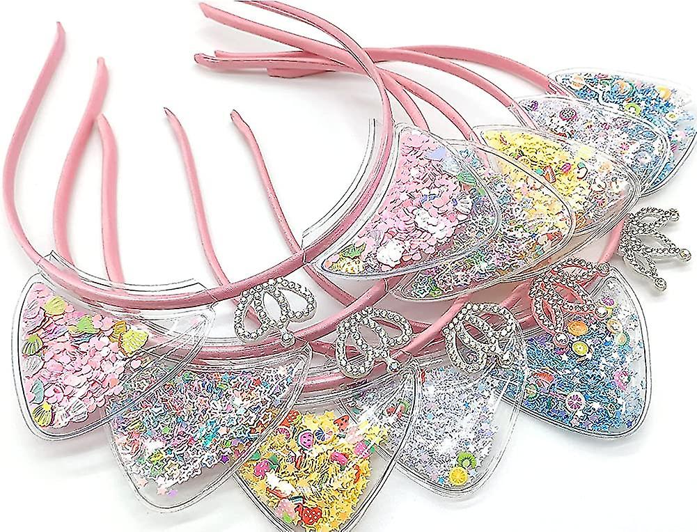 5 buc Drăguț Cat Urechi Bentița, colorate Cat Urechi sequin Bentițe, dulce și drăguț