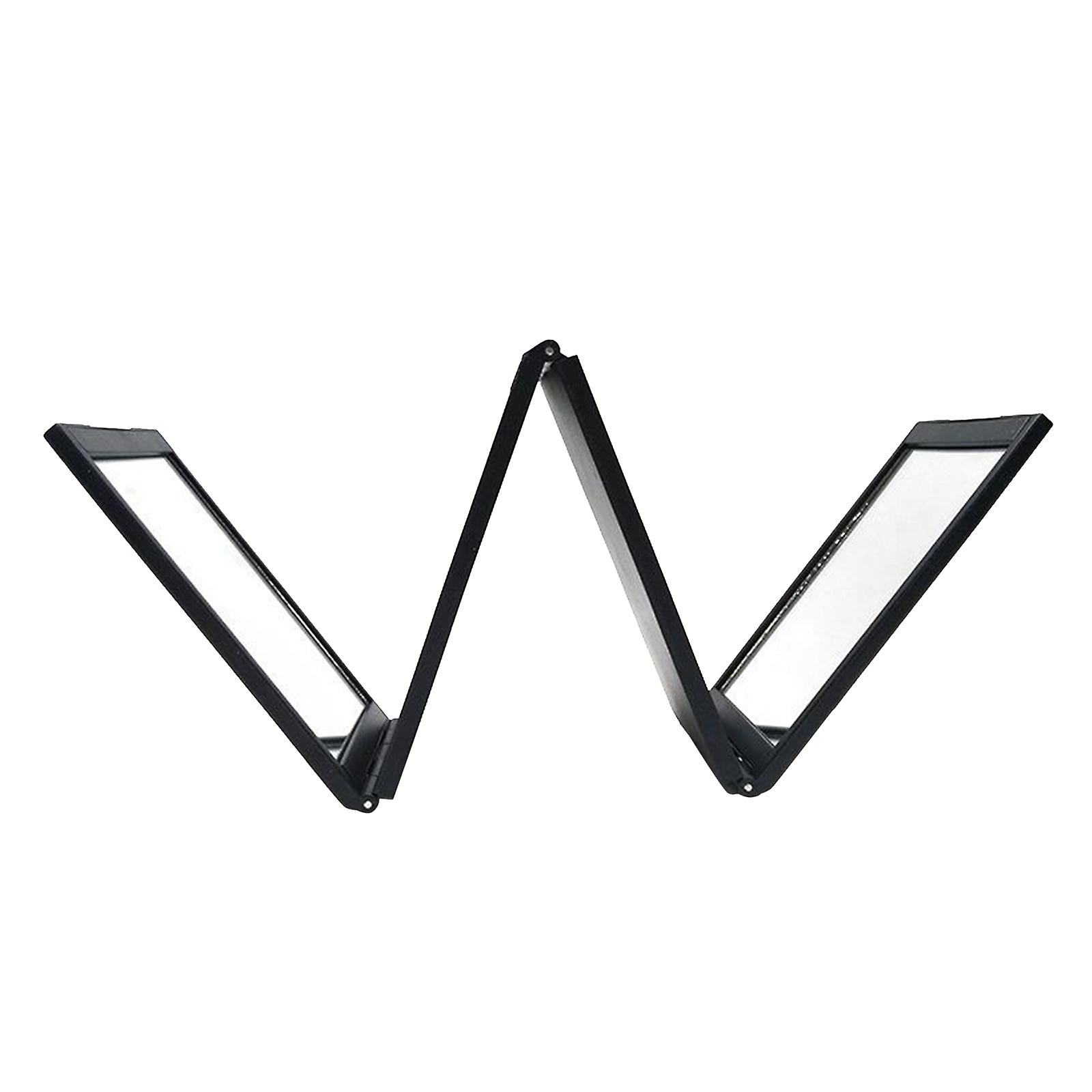 Mini Travel 4 Panel Expandable Cosmetic Makeup Mirror Black Adjustable