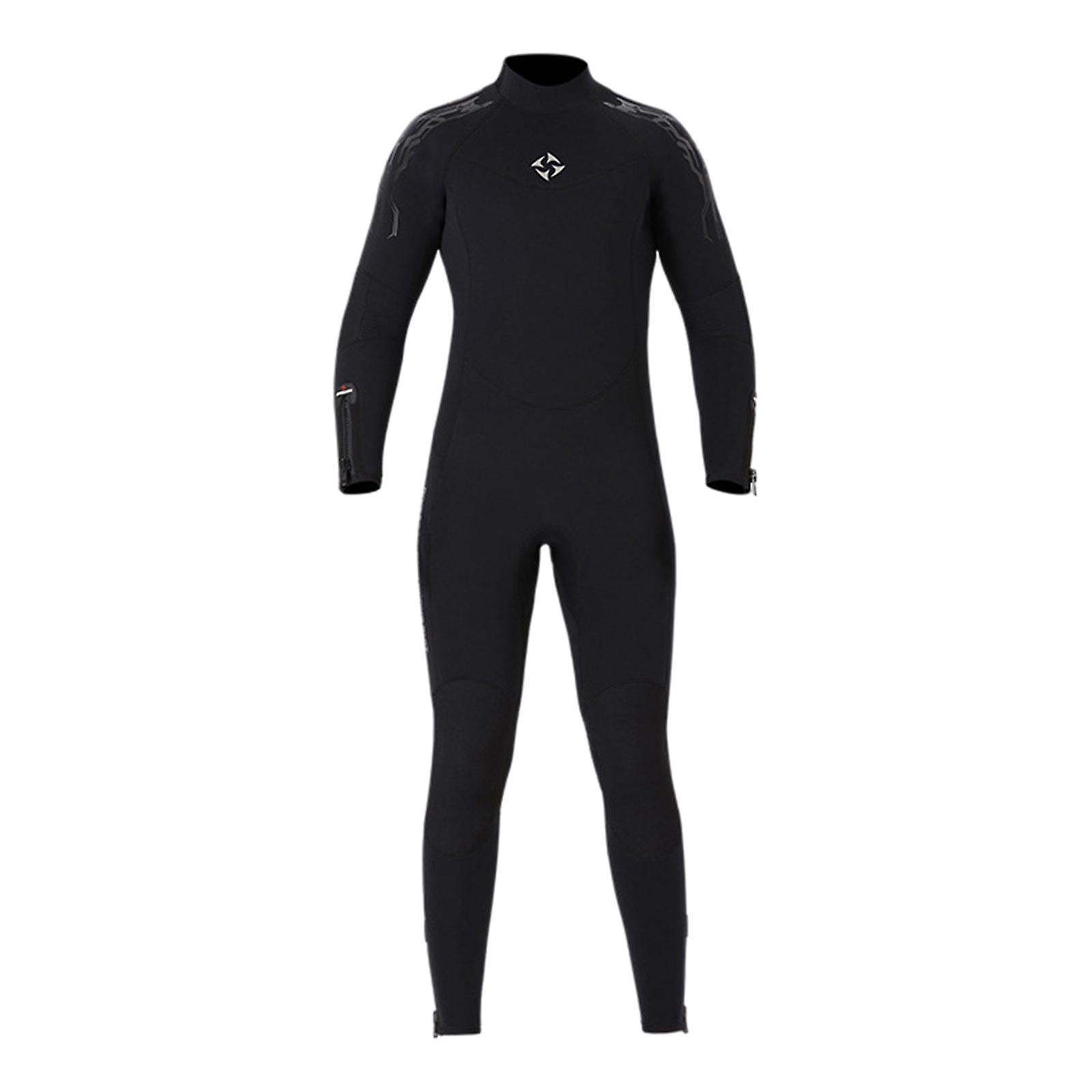Dalış Wetsuit Tam Boy Sörf Dalış Elbisesi Mayo Erkekler Siyah XL