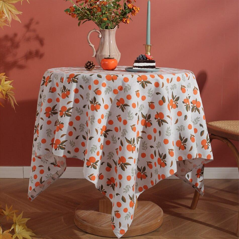 Polyester Linen Lace Edge Tablecloth, Rectangular Tassels Dust-proof Table Cover,for Kitchen Dinning Table Home Decor