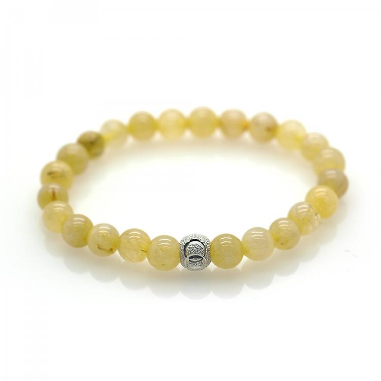 Rutilated Quartz & 925 Sterling Silver Bracelet awo-1