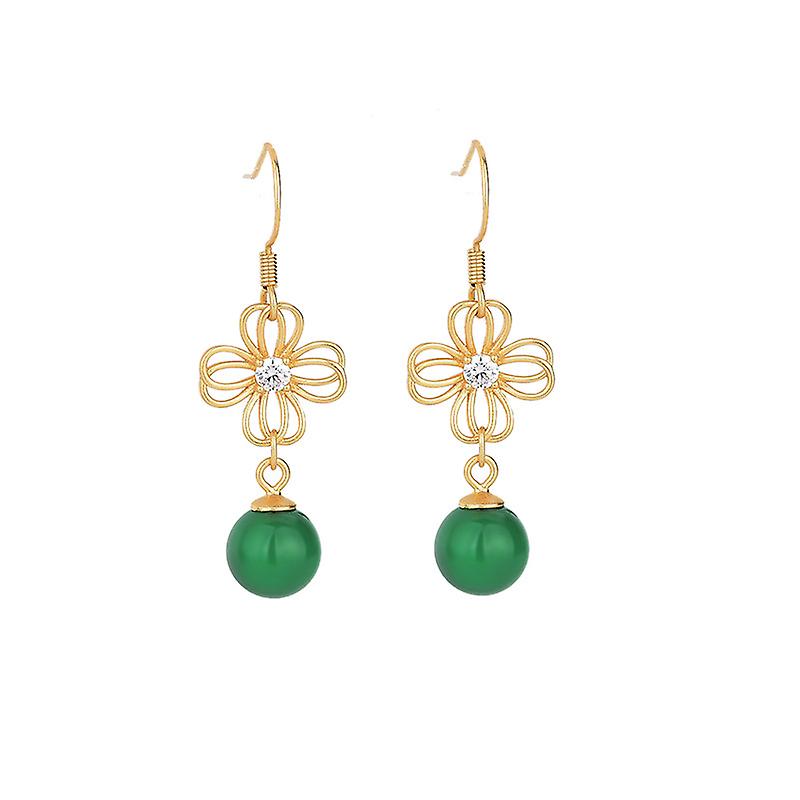 Hollow Chalcedony Earrings