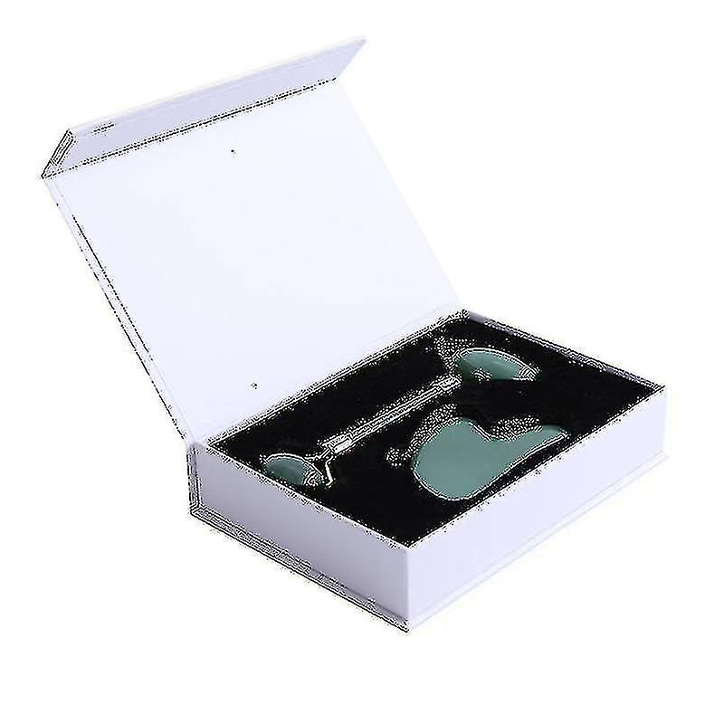 Rose Quartz Jade Roller Gouache Scraper Facial Massager Wrinkle Removal Skin Care Face Slimming Jade Roller Gua Sha Set With Box