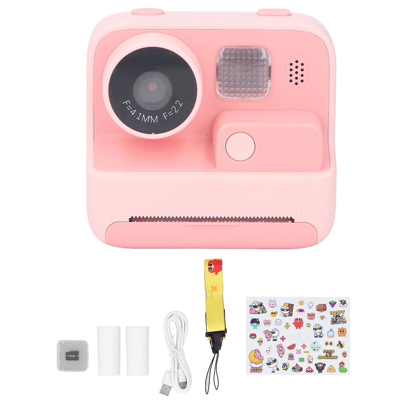K27 Kids Instant Camera Front Rear Dual Lens Selfie Video Paper Instant Print Camera with Lanyard