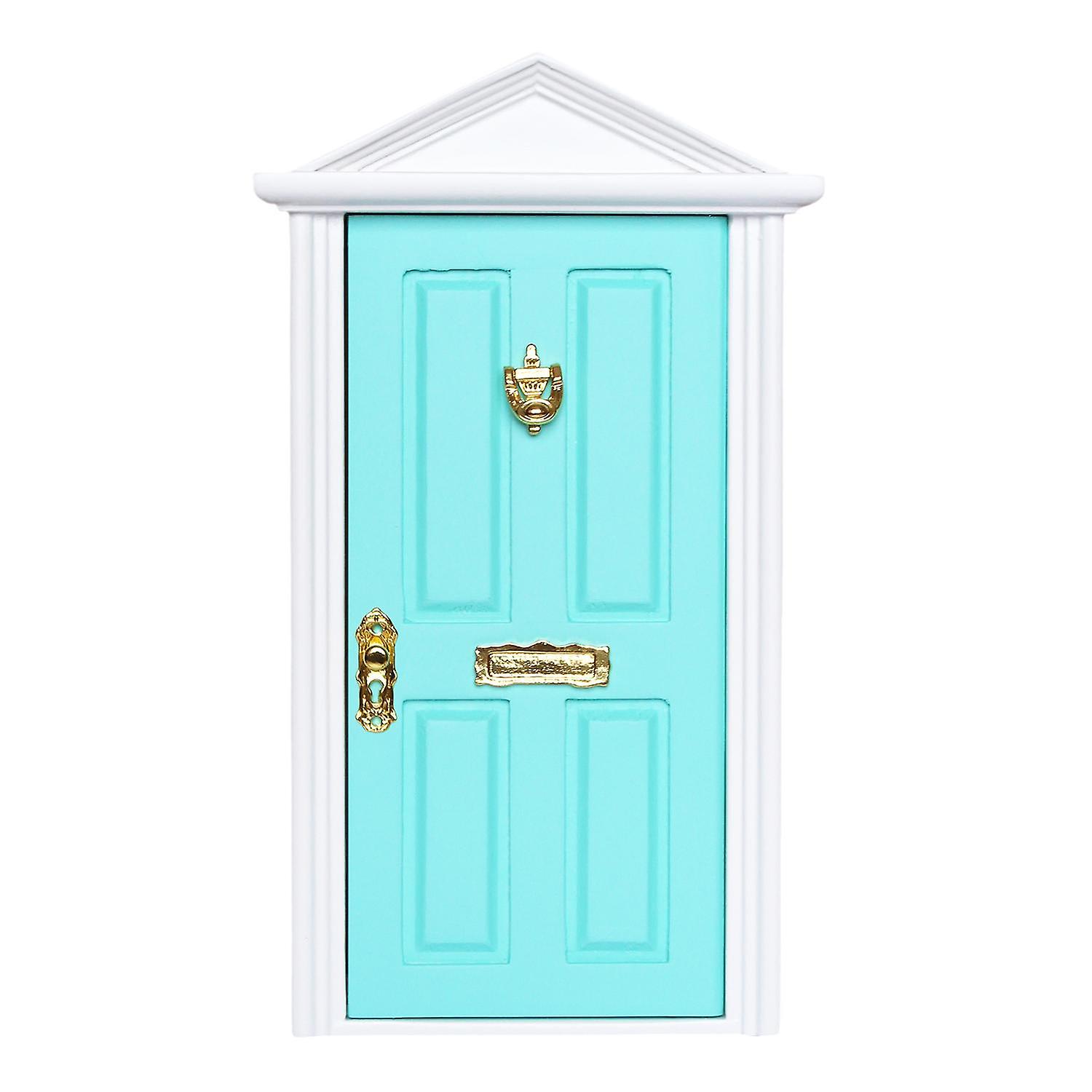 ZHOUBA Dollhouse Door 4 Panel Design Accessories Wood Simulation Dollhouse Steepletop Door