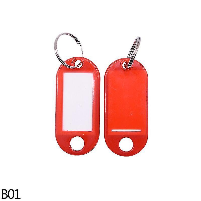 50pcslot Plastic Keychain Key Tags Name Tags Id Label With Split Ring Baggage Luggage Tags Key Chain