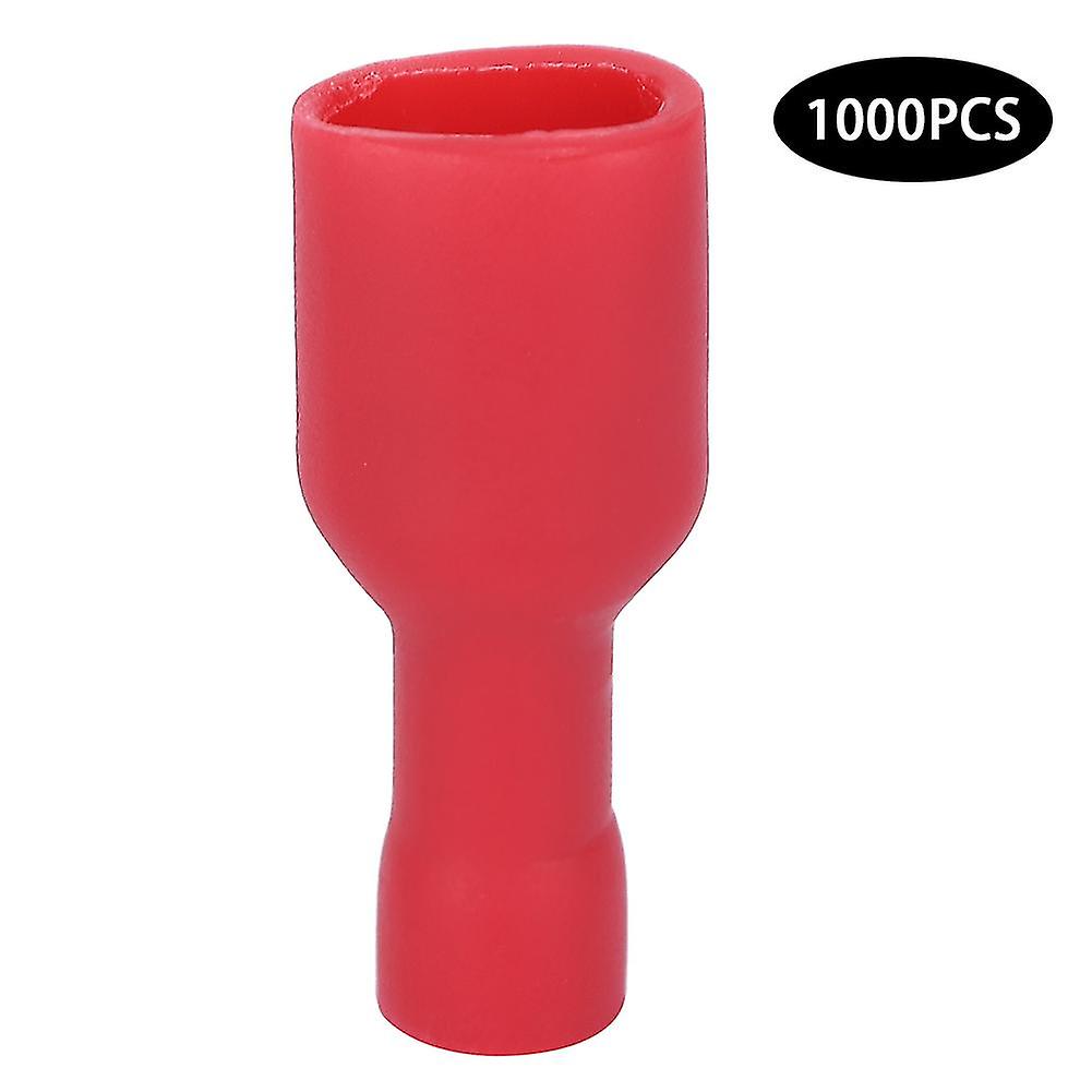 1000Pcs Fdfd1-250 Pvc Full Insulation Female Terminal Wire Connector Terminal Kit Red