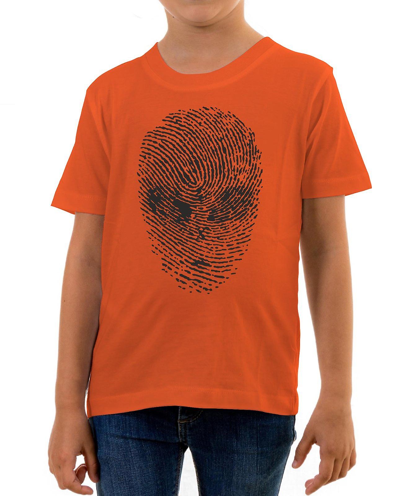 Reality Glitch Alien Face Thumbprint Kids T-shirt